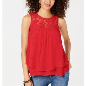 Style & Co - Lace-Trim Swing Top, Created for Macy's